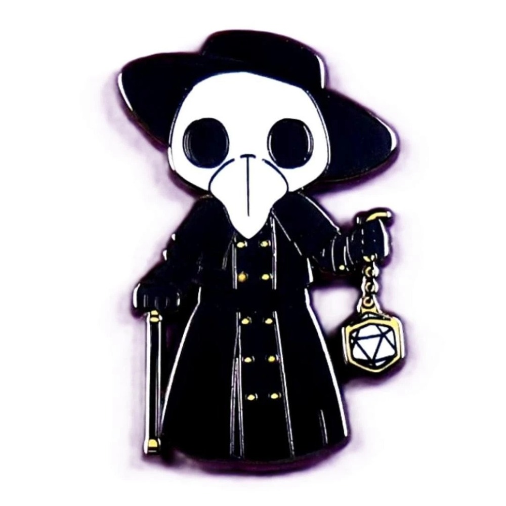 Gothic Plague Doctor Hard Enamel Pin Dice Lantern Fantasy Gamer‎ Gift